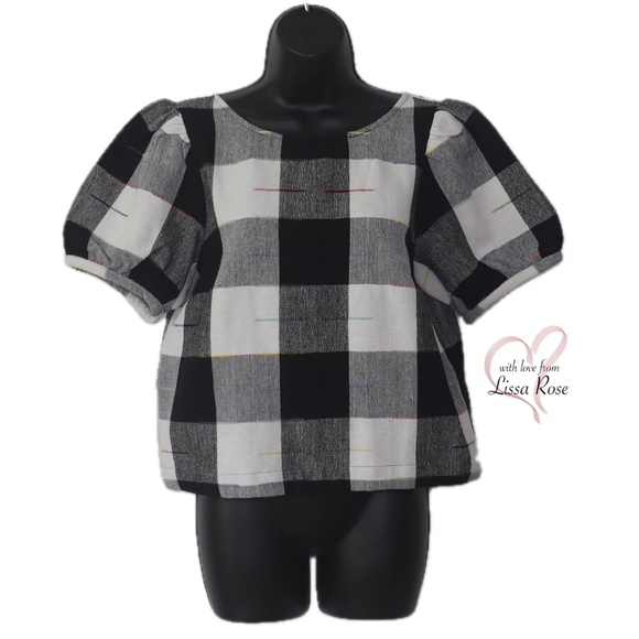 Gingham Puff-Sleeved Blouse (The Odells for Anthropologie) - Picture 1 of 3